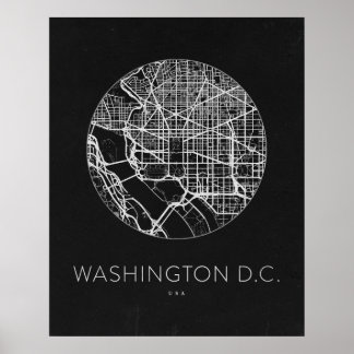 Minimalist Washington DC City Map Poster