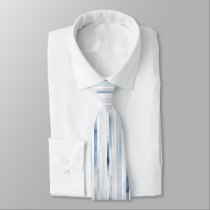 Minimalist Watercolor Blue Stripe Pattern Neck Tie