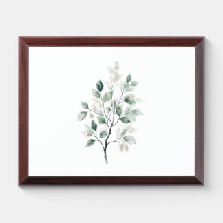 Minimalist Watercolor Botanical Branch Award Plaque