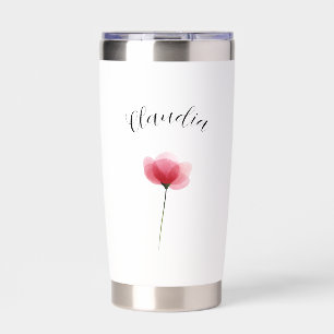 Minimalist Watercolor Botanical Floral Trendy Cute Insulated Tumbler