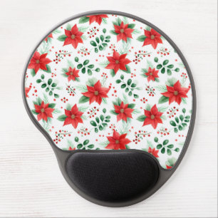Minimalist Watercolor Botanical Poinsettia  Gel Mouse Pad