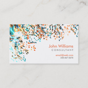 Minimalist Watercolor Brushstrokes Abstract Paint Business Card