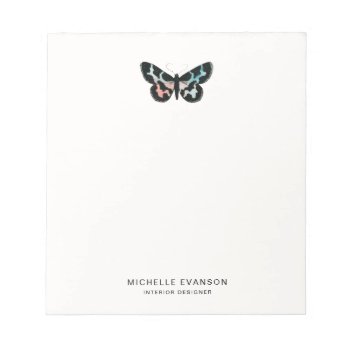 Minimalist Watercolor Butterfly Logo Notepad by whimsydesigns at Zazzle