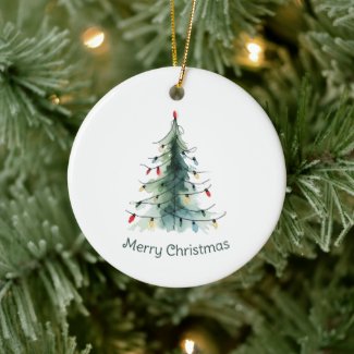 Minimalist Watercolor Christmas Tree