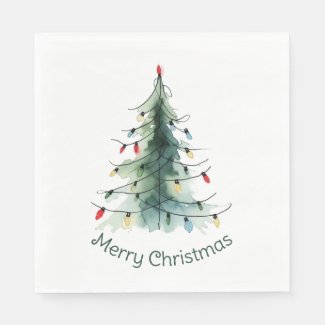 Minimalist Watercolor Christmas Tree