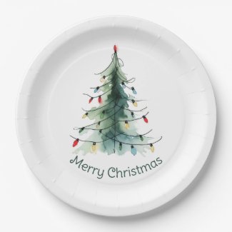 Minimalist Watercolor Christmas Tree