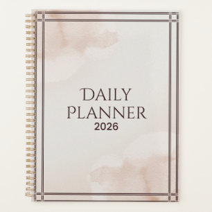 Minimalist Watercolor "Daily Planner 2026"