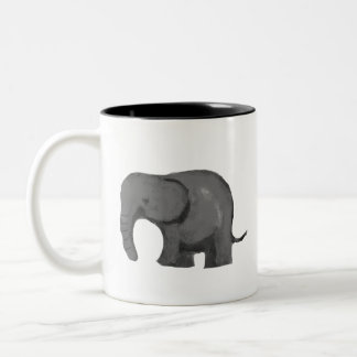 Minimalist Watercolor Elephant Two-Tone Coffee Mug