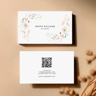 Minimalist Watercolor Floral Business Card