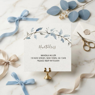 ​Minimalist Watercolor Floral Moving Announcement 