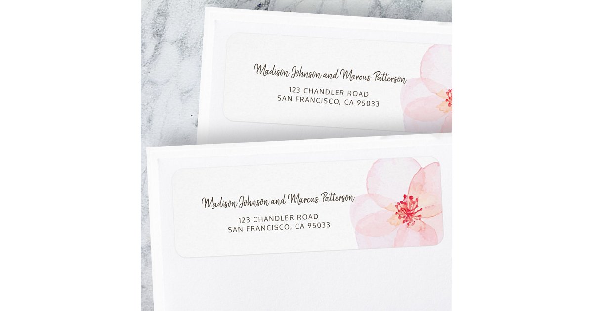 Minimalist + Watercolor Floral Return Address Label | Zazzle