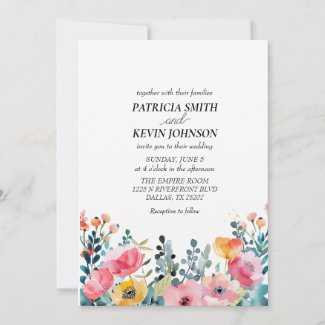 Minimalist Watercolor Floral Wedding