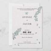 Minimalist Watercolor Foliage Custom Wedding Guest Invitation (Front)