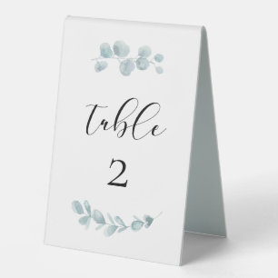 Minimalist watercolor greenery table tent