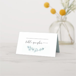 Minimalist watercolor greenery wedding place card