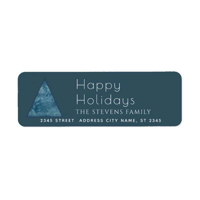 Minimalist watercolor  Happy Holidays  Label (Front)