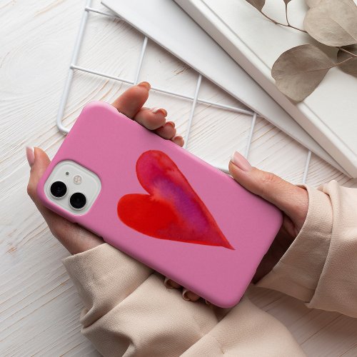 Minimalist watercolor heart iPhone 13 case