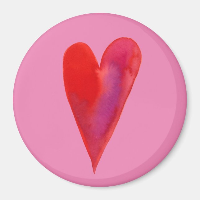 Minimalist watercolor heart  magnet (Front)
