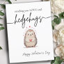 Minimalist Watercolor Hedgehog Pun Valentine's Day Postcard