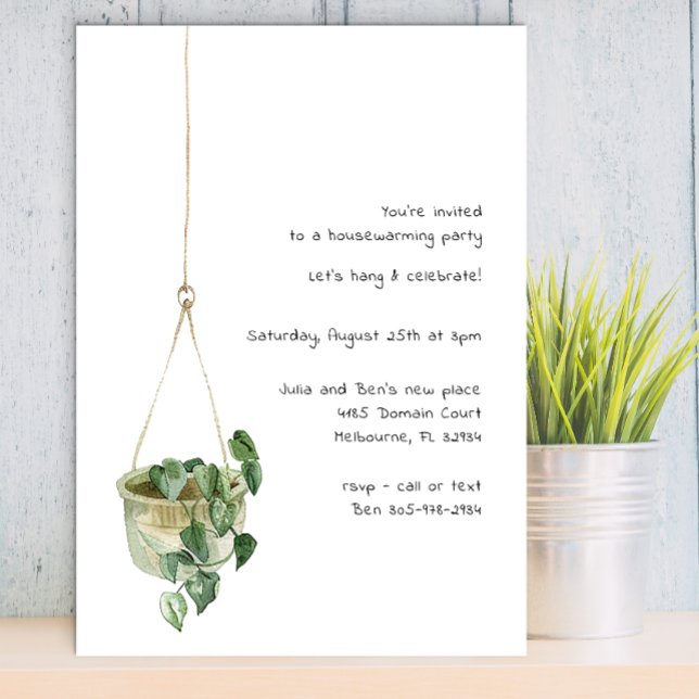 Minimalist Watercolor Housewarming Party  Invitation (Simple housewarming party invite)