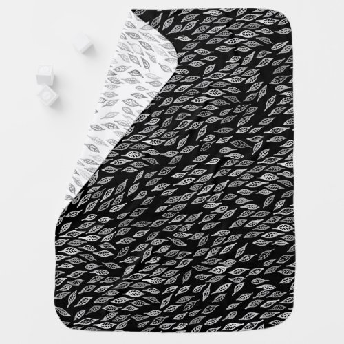 Minimalist Watercolor Leaf Feathers Pattern Baby Blanket