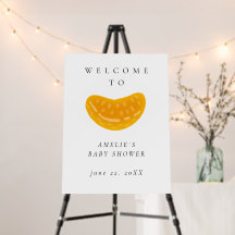 Minimalist Watercolor Orange Baby Shower Welcome