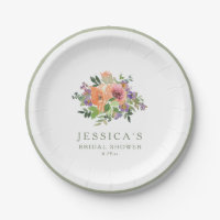 Minimalist Watercolor Orange Floral Bridal Shower