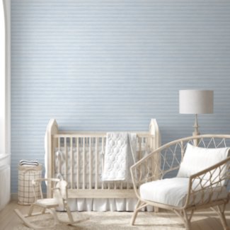 Minimalist Watercolor Pastel Blue Striped Pattern