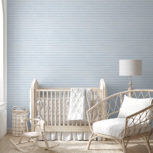 Minimalist Watercolor Pastel Blue Striped Pattern Wallpaper