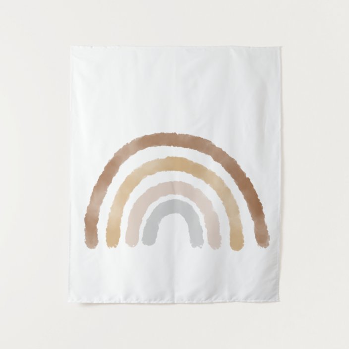 Minimalist Watercolor Rainbow Painting Tapestry Zazzle Com