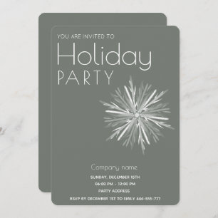Minimalist watercolor snowflake corporate Holiday Invitation
