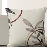 Minimalist Watercolor Throw Pillow<br><div class="desc">Stylish throw pillow features a simple artistic abstract design in a creamy ivory, gray and burgundy color palette. An artistic abstract design features a watercolor leaf and a geometric circle composition with shades of gray and black with burgundy and gold accents on a creamy ivory background. This abstract composition is...</div>