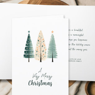 Minimalist Watercolor Tree Christmas Card