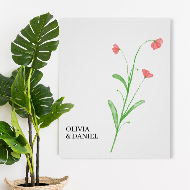 Minimalist Watercolor Wildflower Wedding Poster (Creator Uploaded)