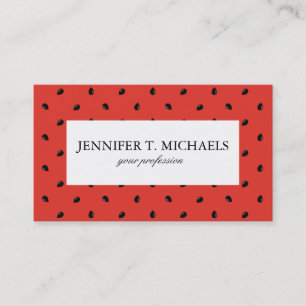 Minimalist Watermelon Seed Pattern Business Card