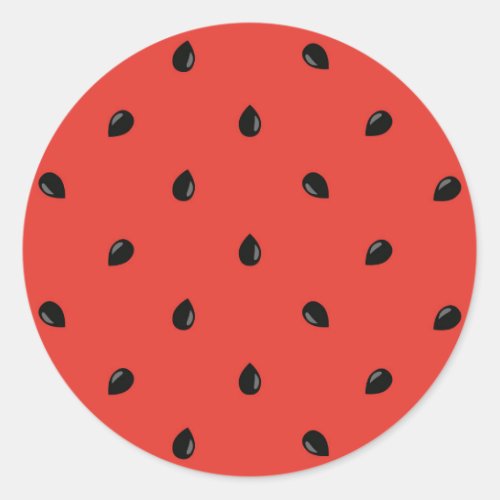Minimalist Watermelon Seed Pattern Classic Round Sticker