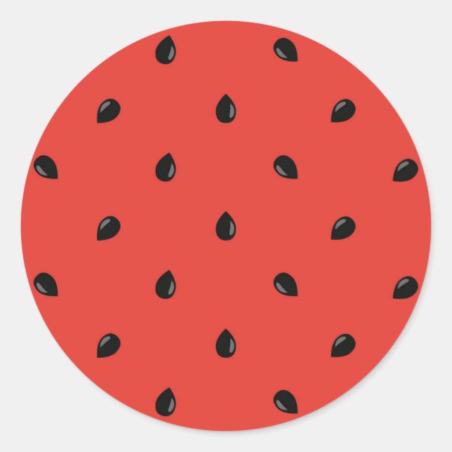 Minimalist Watermelon Seed Pattern Classic Round Sticker (Front)