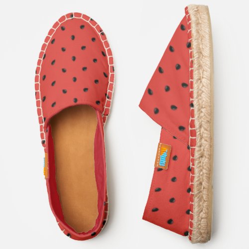 Minimalist Watermelon Seed Pattern Espadrilles