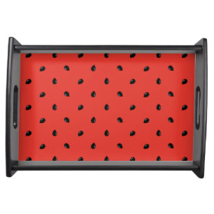Minimalist Watermelon Seed Pattern Serving Tray