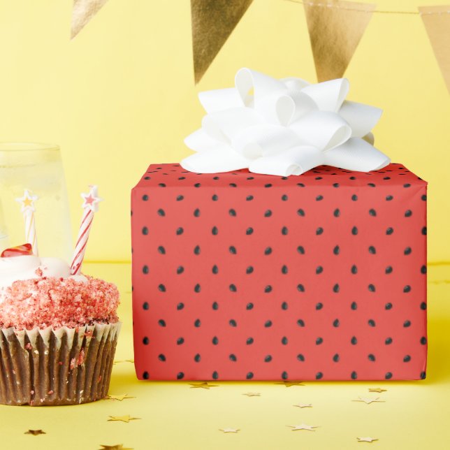 Minimalist Watermelon Seed Pattern Wrapping Paper (Birthday Party)