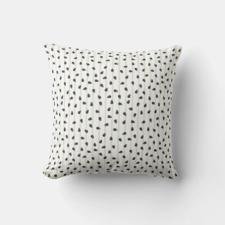 Minimalist Watermelon Seeds and Stripes Summer Wra Throw Pillow