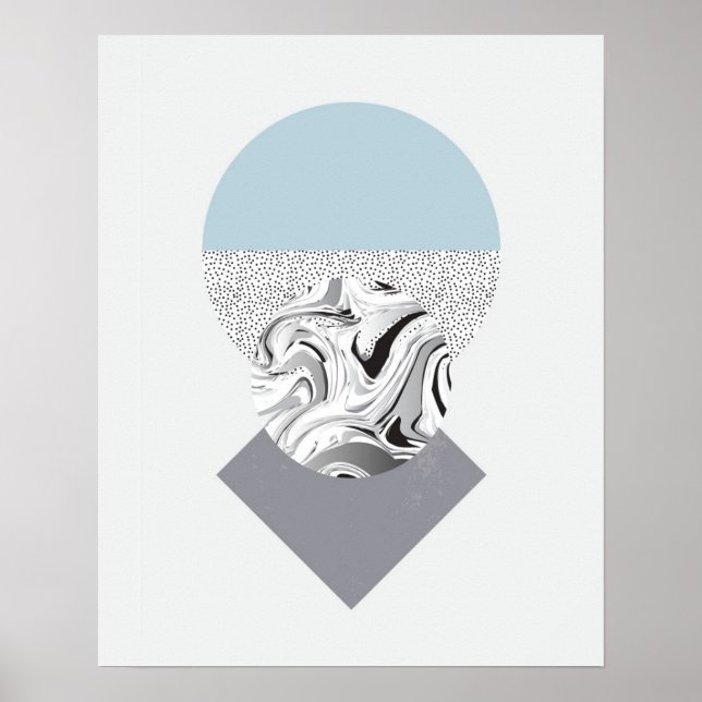 Minimalist Wave & Dots Design Poster (Front)