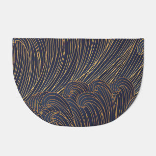 Minimalist waves, mountain line art. doormat