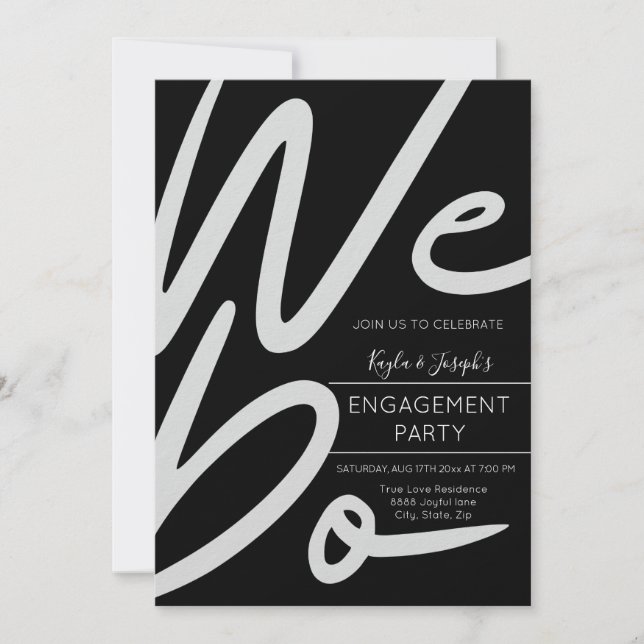 Minimalist We do engagement invitation card (Front)