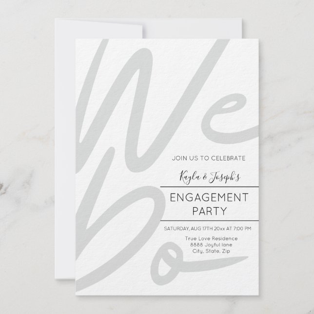 Minimalist We do engagement party invitation (Front)