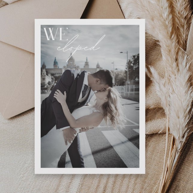 Minimalist We Eloped QR Code Elopement Announcement (Creator Uploaded)