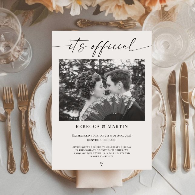 Minimalist We Got Married Wedding Accouncement Announcement (Creator Uploaded)