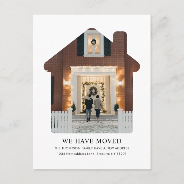 Minimalist We Have Moved New Home Photo Moving Postcard (Front)