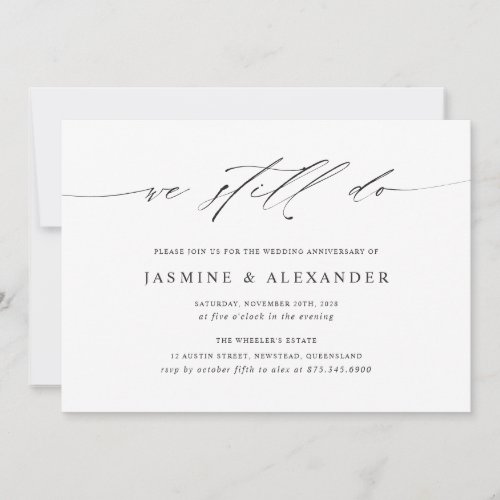 Minimalist We Still Do Vow Renewal Invitation