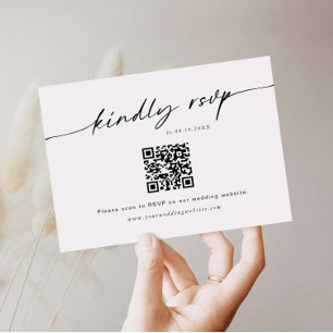 Minimalist Website RSVP Barcode Enclosure Card